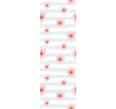 tapety na stenu kvety ružové kvetinové pruhy - Tenstickers