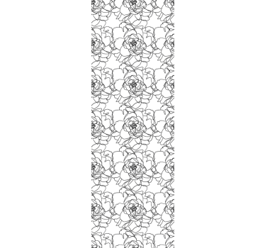 Kreslený obrys pivonka kvet chodba a schodisko tapety - Tenstickers