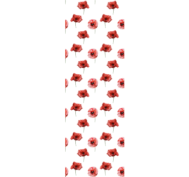 tapety na stenu kvety vzor červený mak - Tenstickers