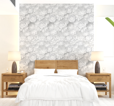 3d biele kvety tapety - Tenstickers