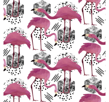 tapeta vtaky plameniakový sprievod - Tenstickers