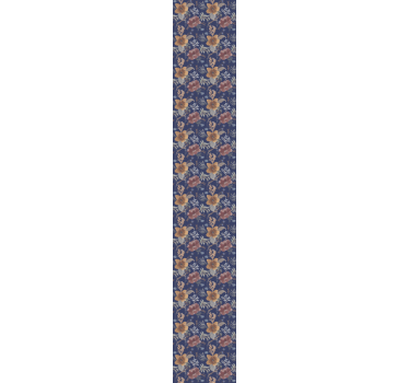 Tmavomodré kvetinové ornamenty súčasné tapety - Tenstickers