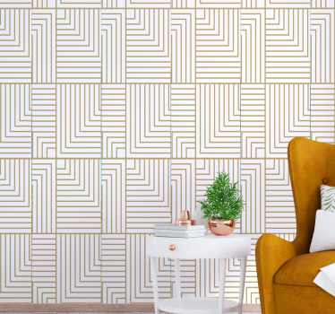 Biela a zlatá geometria cool abstraktné tapety - Tenstickers