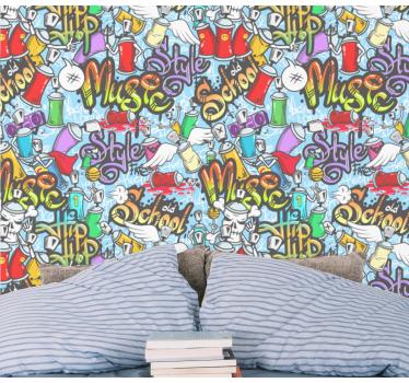 Farebné grafitové štítky na stenu tapety - Tenstickers