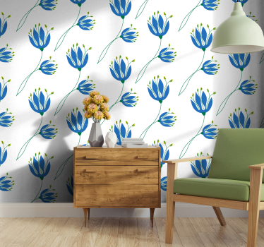 Jednoduché modré tulipány príroda tapetu - Tenstickers