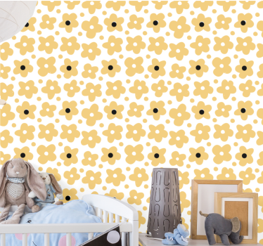 tapety na stenu kvety žltý jednoduchý motív - Tenstickers