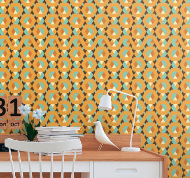Retro tapety s geometrickými pokojnými tvarmi - Tenstickers