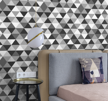 Sivé trojuholníky geometrické tapety - Tenstickers