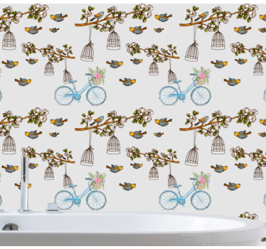 tapeta vtaky dizajn bicyklového vtáka - Tenstickers