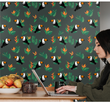 tapeta vtaky tukanový vzor - Tenstickers