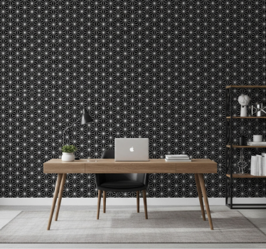Tapety do kancelárie čierno-biele geometrické diamanty - Tenstickers