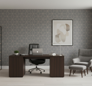 Tapety do kancelárie geometrický šedý hexagónový vzor - Tenstickers