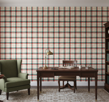 Tapety do kancelárie vianočný tartan - Tenstickers