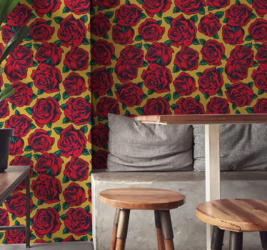 tapety na stenu kvety vzorované ruže - Tenstickers