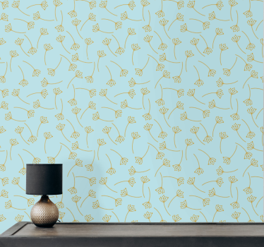 tapety na stenu kvety botanická perokresba - Tenstickers