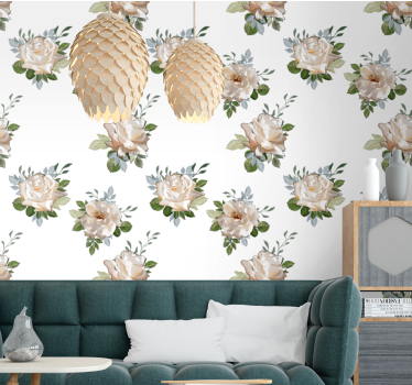 tapety na stenu kvety elegantné zlaté ruže - Tenstickers