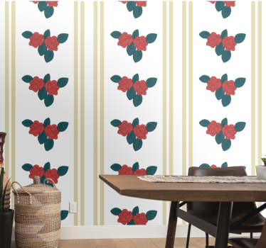 tapety na stenu kvety elegantný motív ruže - Tenstickers
