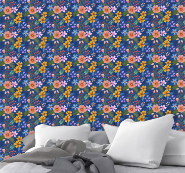 tapety na stenu kvety kvetinový vzor kytice - Tenstickers