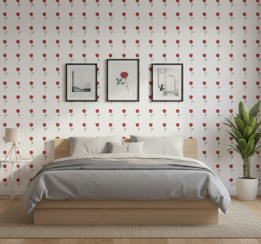 Tapety na stenu kvety roztomilý červený ružový line art - Tenstickers