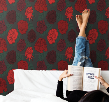 tapety na stenu kvety ružová elegancia - Tenstickers