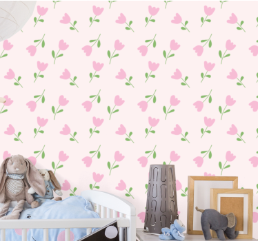 tapety na stenu kvety ružový kvetinový dizajn - Tenstickers