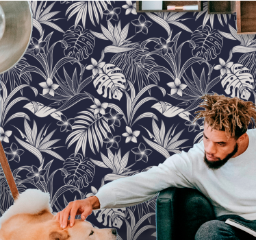 tapety na stenu kvety tropický kvetinový dizajn - Tenstickers