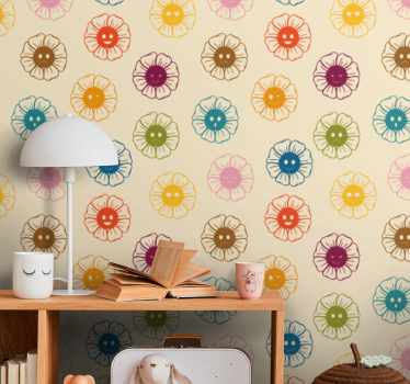 tapety na stenu kvety veselé kvetinové vzory - Tenstickers