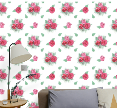 tapety na stenu kvety vzor kytice ruží - Tenstickers