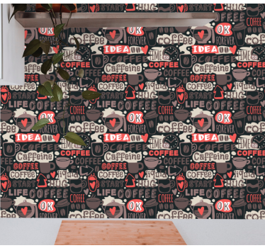 tapety s nápismi kofeínový motív - Tenstickers