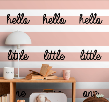 tapety s nápismi ahoj na béžových prúžkoch - Tenstickers