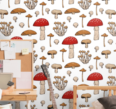 Tapety žlté a červené huby a kvety - Tenstickers