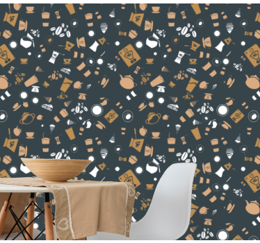 Tapety do jedálne s kávovými motívmi - Tenstickers